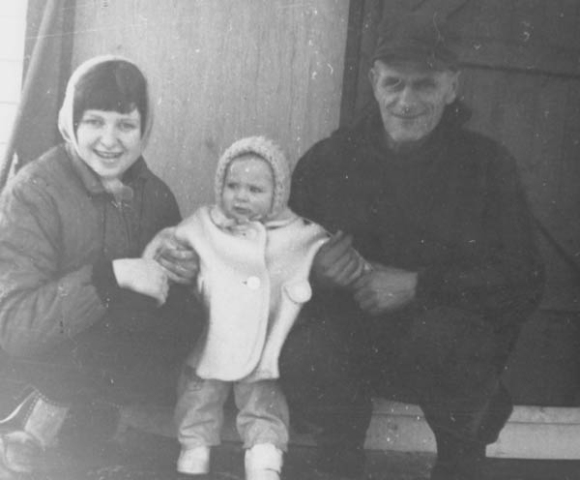 248: Patrick Norman, his daughter Josie, and his granddaughter Debbie. (1965)  [courtesy of Loretta Barry]  - Patrick son of Garrett Norman &amp;amp; Bridget Whelan; Debbie daughter of Francis Norman &amp;amp; Loretta Barry